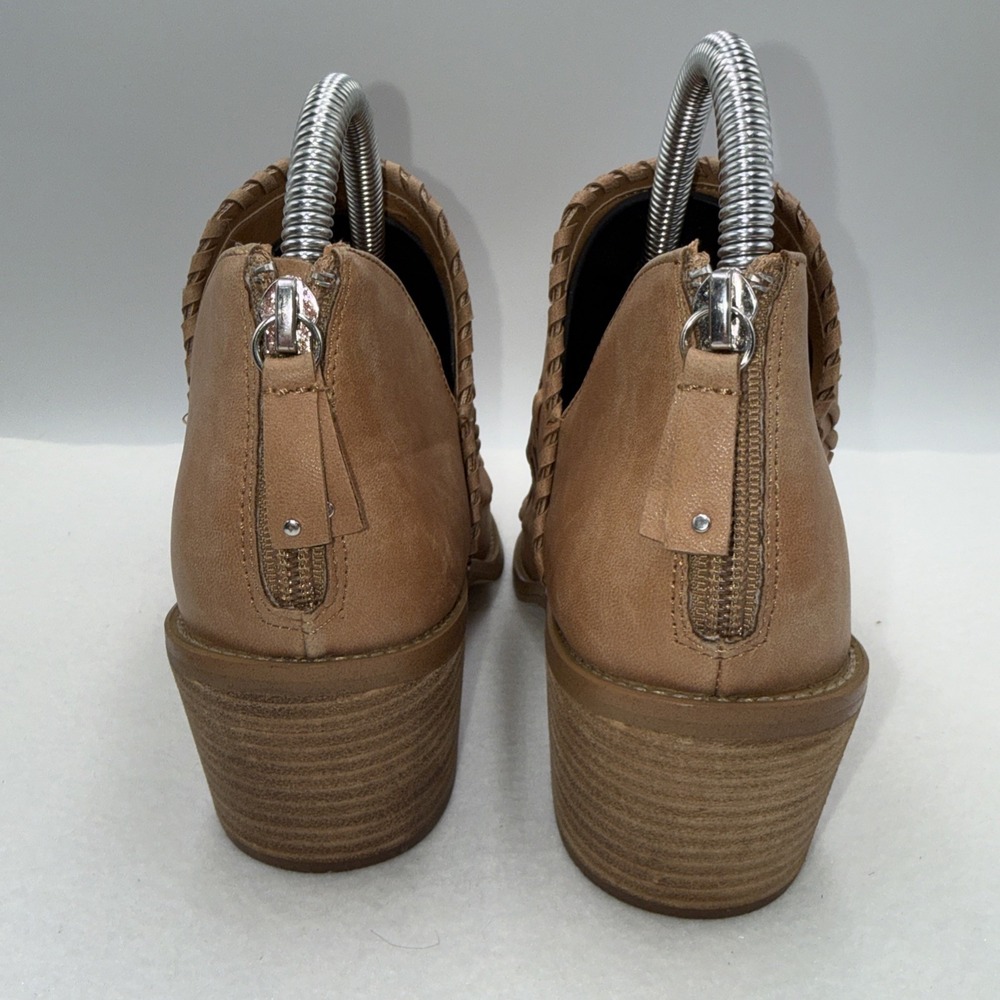 Dv Dolce Vita Boots Womens 9 Oscora Ankle Booties Beige Faux Leather Casual - Picture 5 of 10